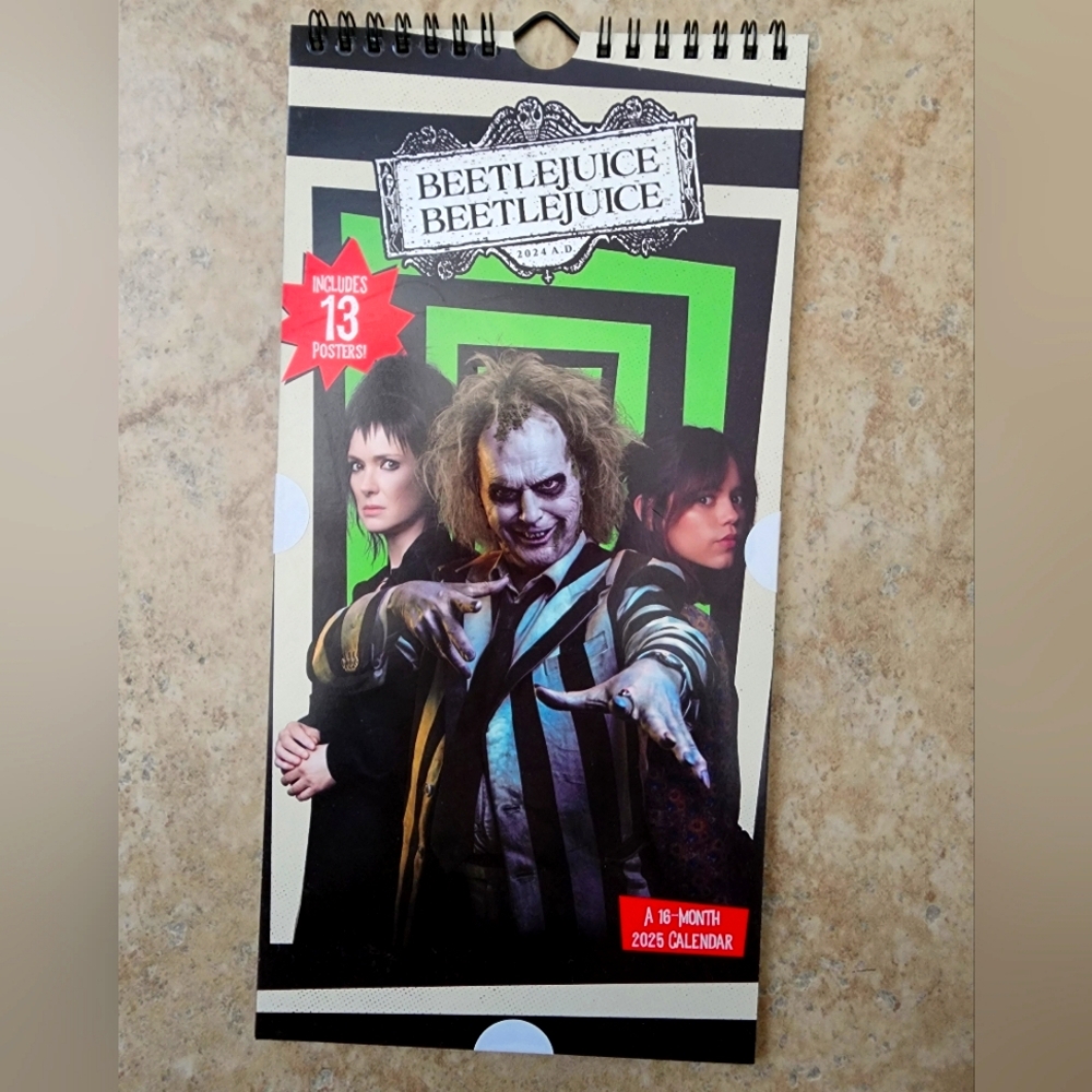 Beetlejuice Beetlejuice 16 Month Calendar featuring 13 Posters